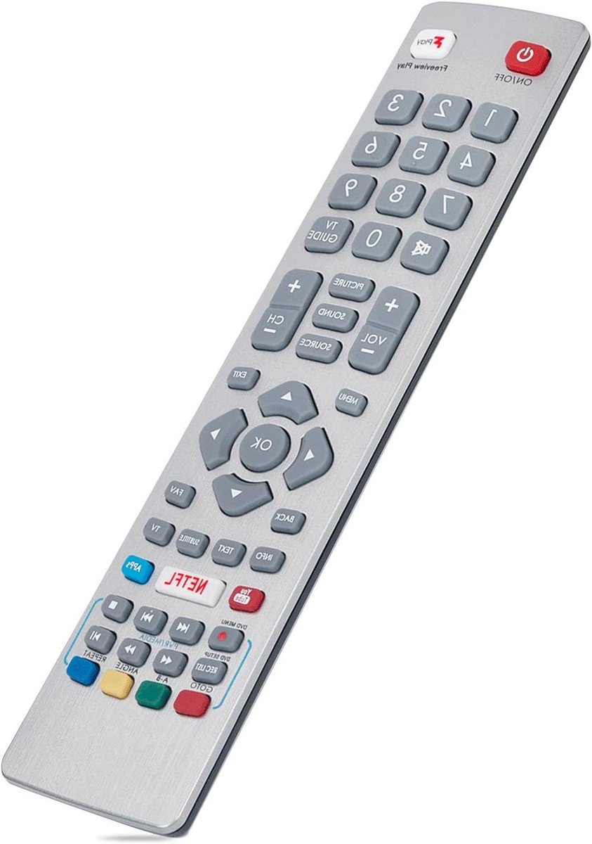 Afstandsbediening - Universele afstandsbediening - TV bedienen - Directe compatibiliteit - 33 voet bereik - Zilver