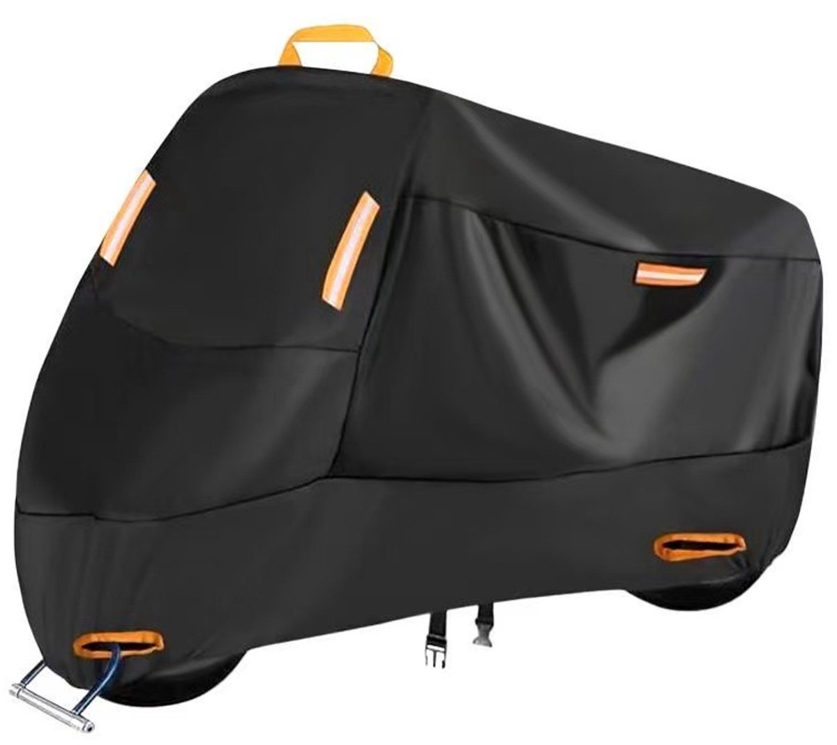 1stuk - Waterdicht Motorhoes - Outdoor Afdekzeil voor motorfietsen - Motorafdekking - Outdoor & Indoor - Universeel Motor - 210D Oxford-stof -stofdicht - XXL(245 x 105 x 125cm) - winterbestendig - afdekzeil - zwart