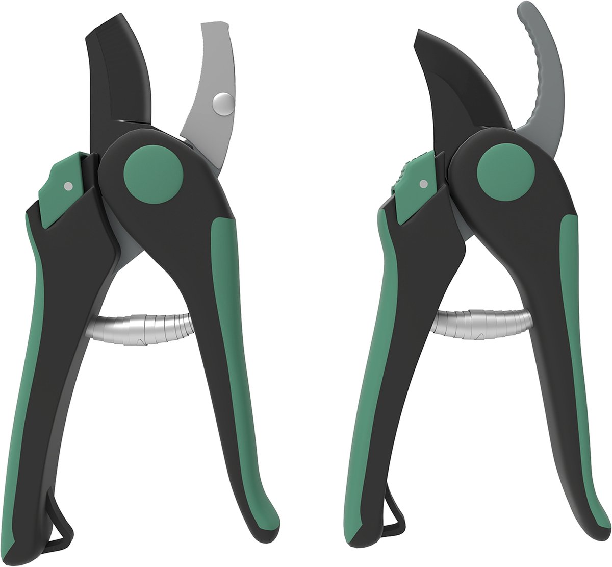 Killogood Tuingereedschap set 2 stuks tuingereedschap van metaal tuingereedschap met snoeischaar groen+zwart