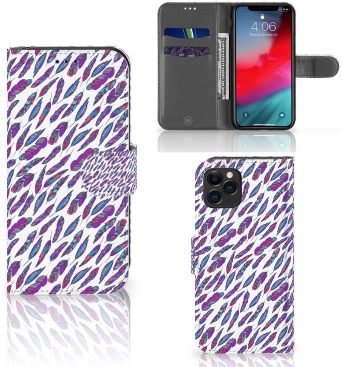 Apple iPhone 11 Pro Telefoon Hoesje Feathers Color