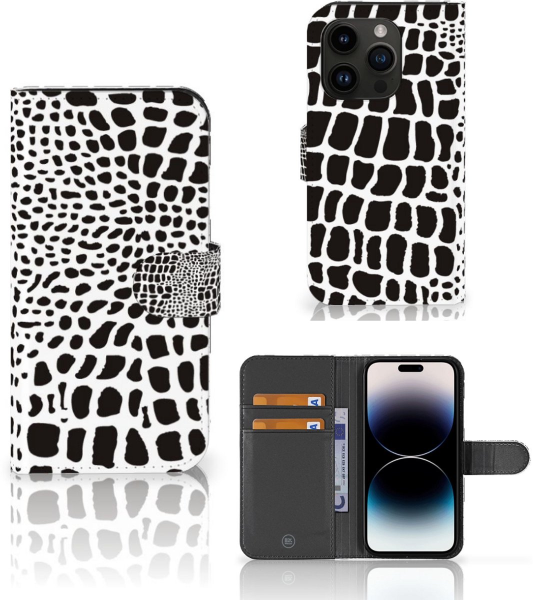 iPhone 15 Pro Telefoonhoesje met Pasjes Slangenprint