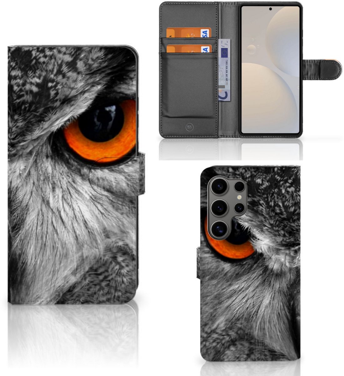 Samsung Galaxy S25 Ultra Telefoonhoesje met Pasjes Uil