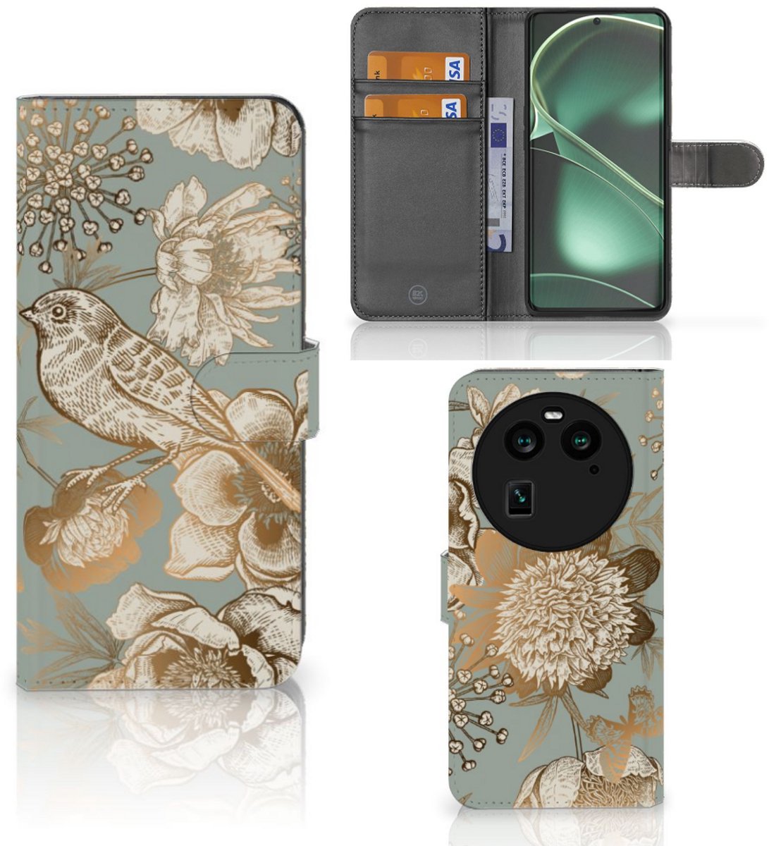 Hoesje voor OPPO Find X6 Vintage Bird Flowers
