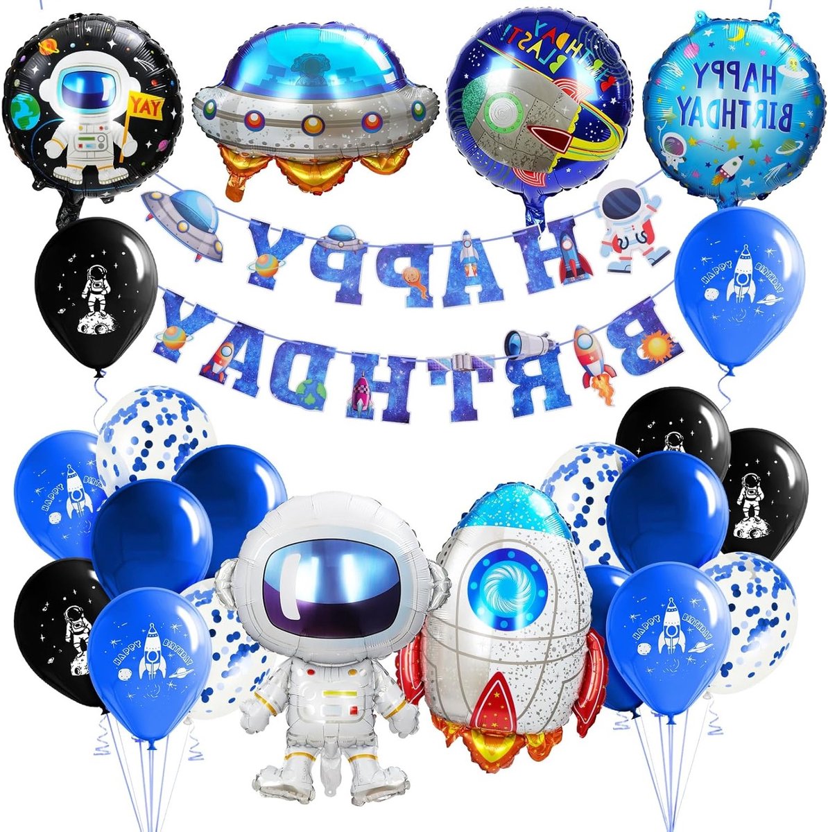 Feestelijke Ruimtejarendecoraties voor Verjaardagen, Inclusief Ballonnen, Banner en Ruimtevaartaccessoires voor een Onvergetelijke Galaxy Party