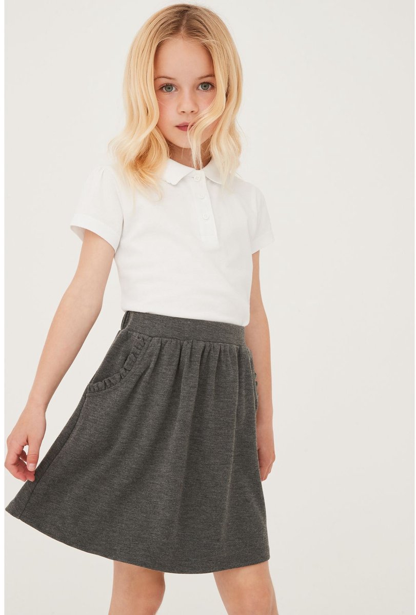 Next - Meisjes - Stretchy schoolrok met elastische tailleband - Grijs