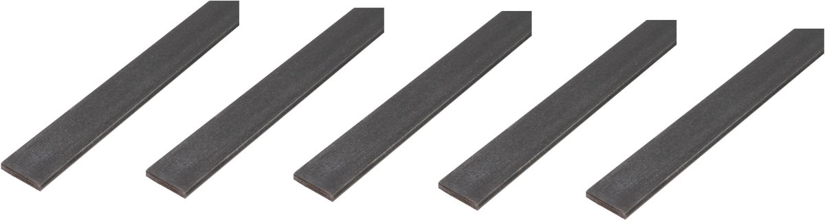 Alberts 5 x platte strip, blank staal, 25 x 4 mm, lengte 2 m