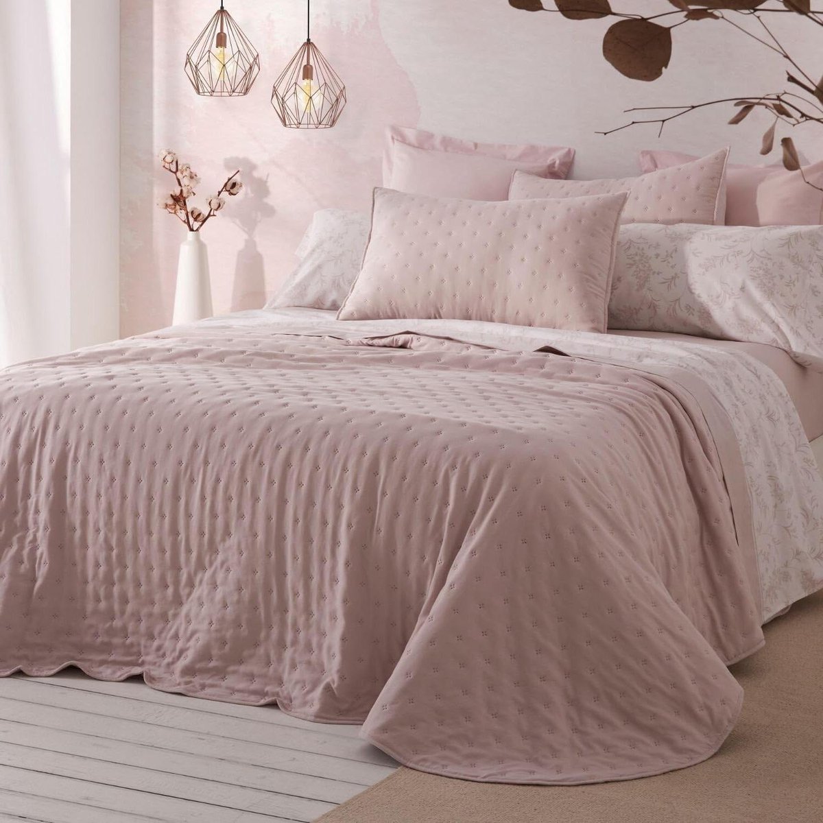 Zomersprei - Deken - Bed Aankleden - Afgeronde Hoeken - 250 x 270 cm - Nude