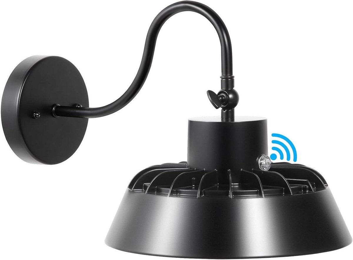 Schuur Licht - Wandlamp Buiten - Veranda Verlichten - Met Fotocel - 70 Watt - Zwart