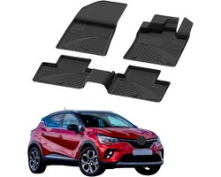 Vloermatten Renault Captur - Automatten Set - Auto Interieur Beschermen - 3D Pasvorm Ontwerp - 4.5D Premium TPE - Zwart