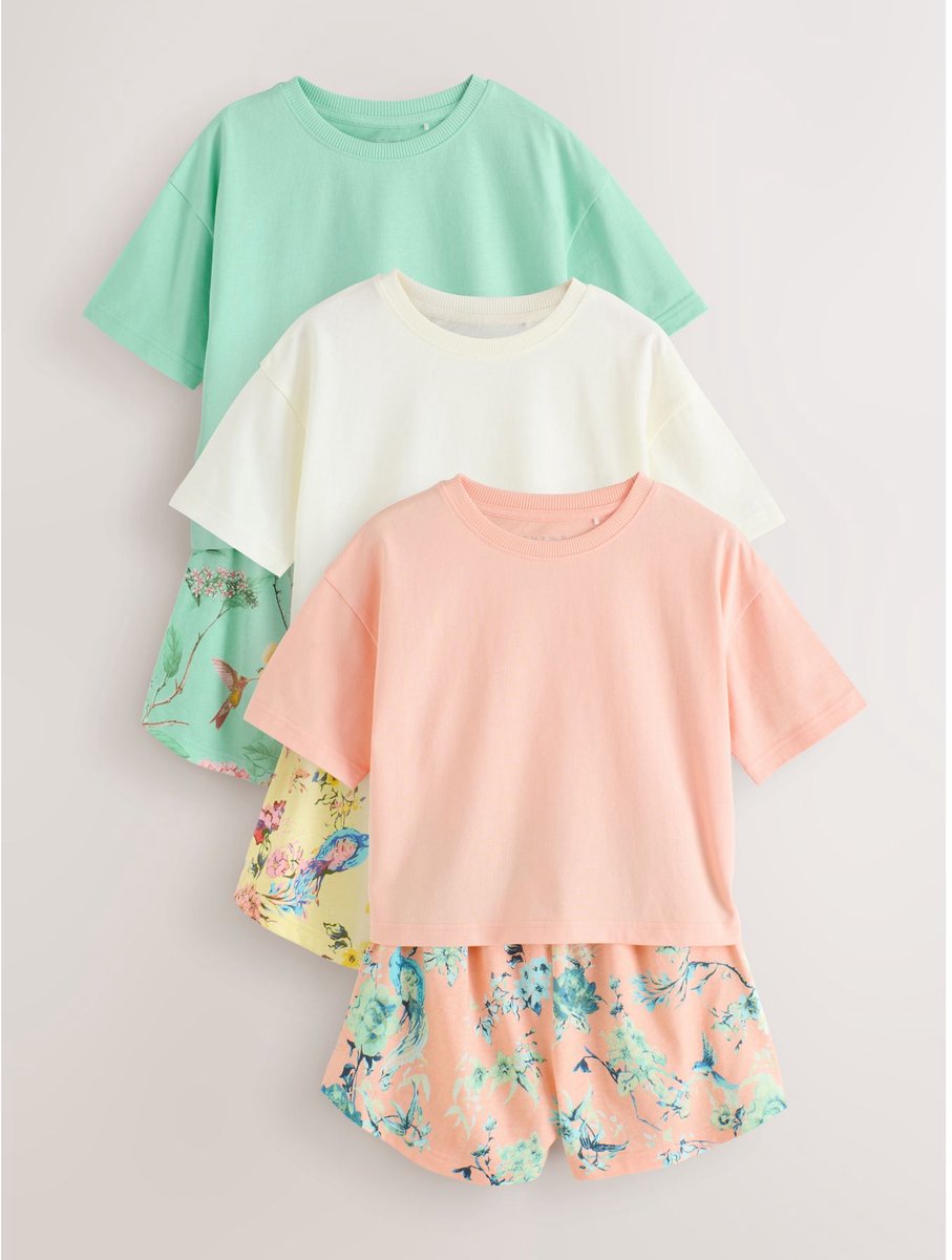 Next - Meisjes - Set van 3 korte pyjama's - Roze