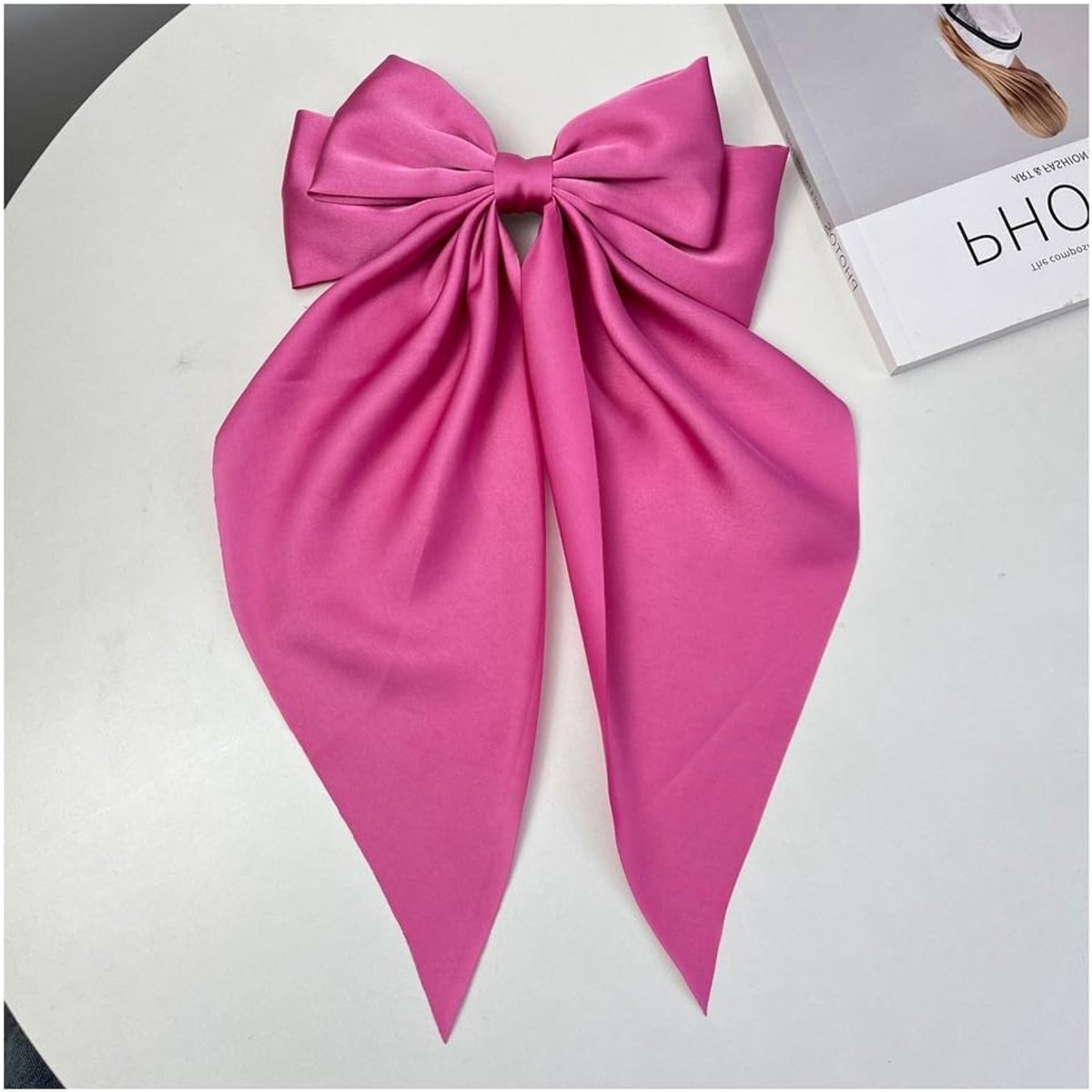 Elegante Satijnen Haarspelden met Grote Strik voor Feestjes en Bruiloften - Luxe Haaraccessoires voor Vrouwen en Meisjes in Lotusroze