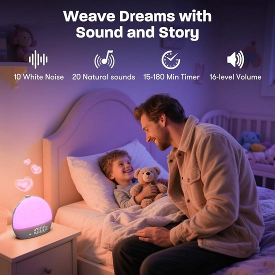 Wekker met Licht - Natuurlijk Ontwaken - Zacht Wakker Worden - Simuleert Zonsopgang - 30 Natuurgeluiden - Geel — afbeelding 3