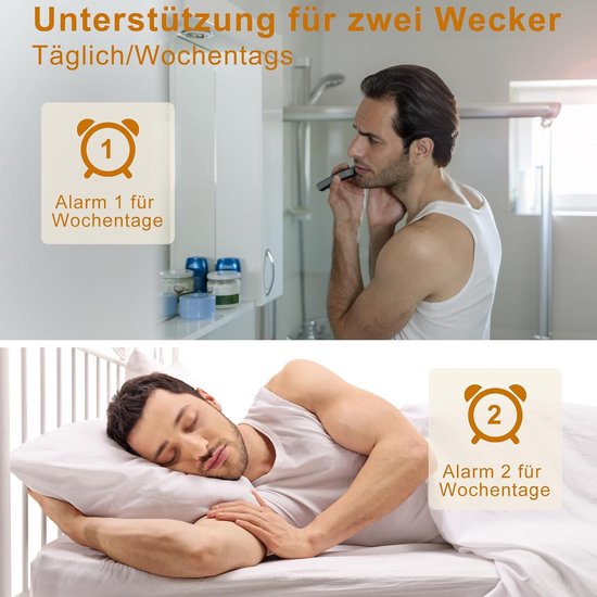 Wake Up Light - Wekker Lamp - Rustig Wakker Worden - Zonsopgang Simulatie - Half Scherm - Geel van Wake-up Light — afbeelding 3