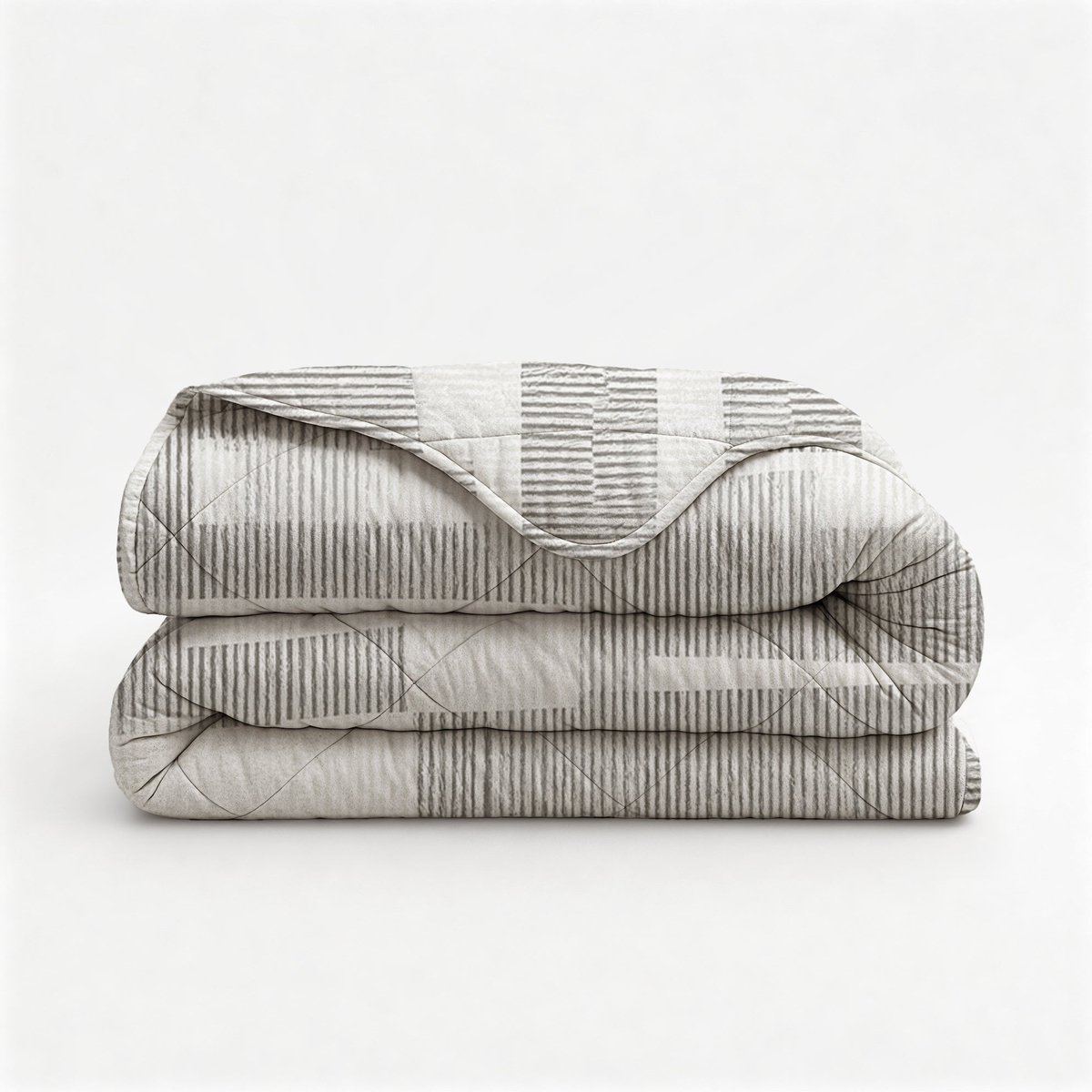 Dekbed-Discounter - Fresh and Co Dekbed Zonder Overtrek 140 x 200 cm - Verkoelend - Wasbaar dekbed - Zonder Hoes - Inclusief kussensloop - Wit, Grijs