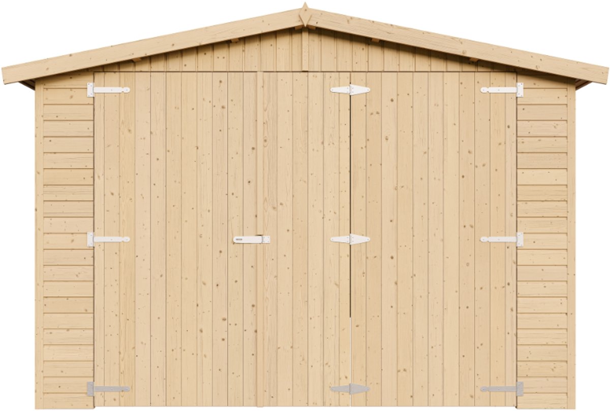 Timbela M101 - Houten garage - 15 m² - 516x324xH222 cm - Chalet met ramen