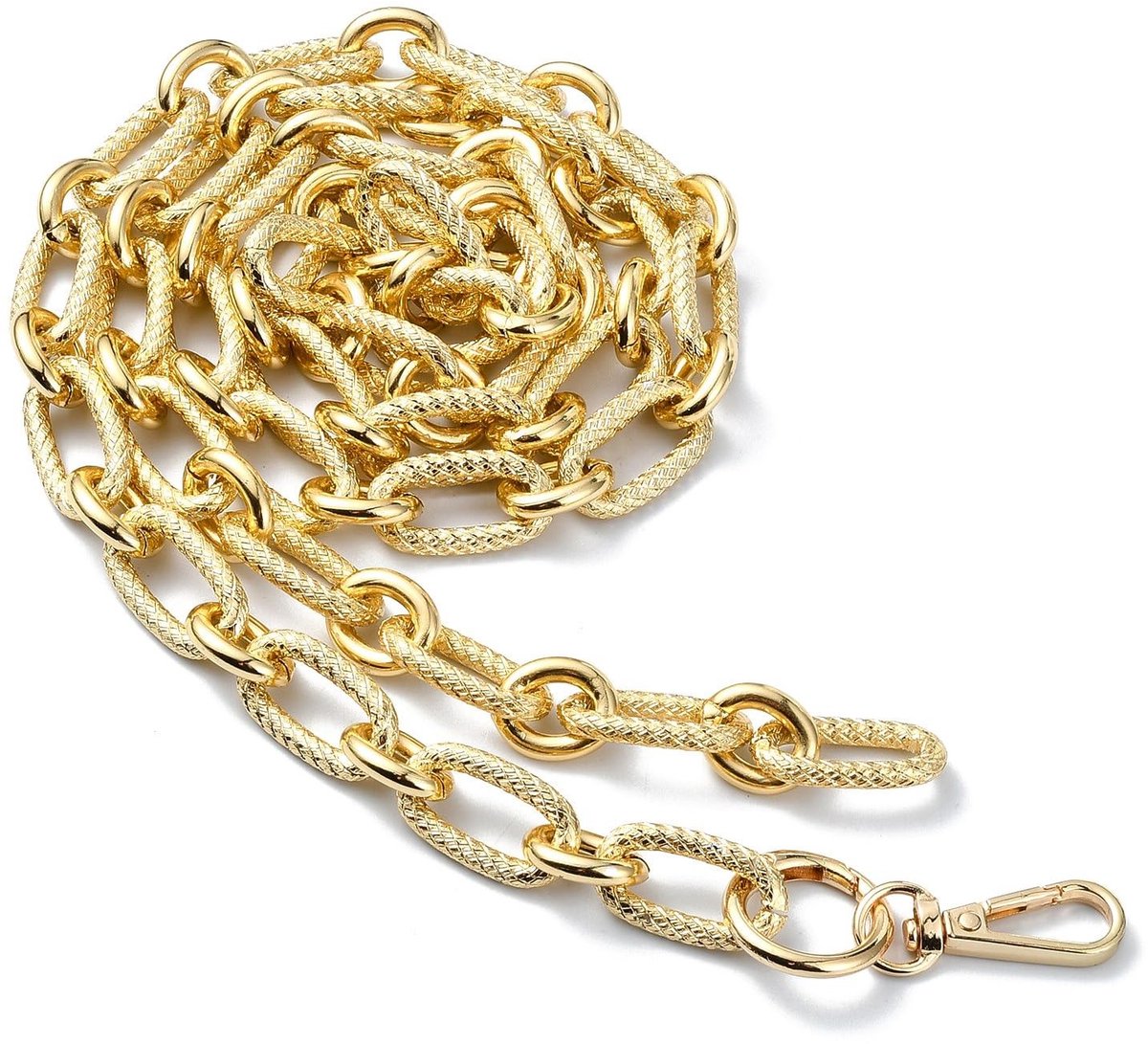 Dailygoods- Ketting Goud - Aluminium O-vorm - Draaibare Sluitingen - 1236 mm Lang - Sieraden Maken - Duurzaam Materiaal - Sieraad