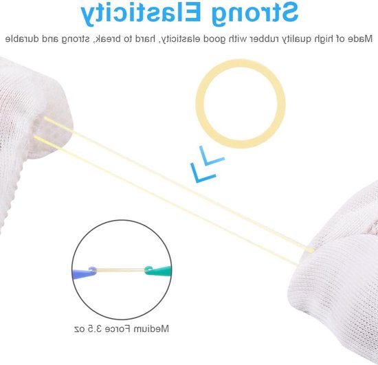 Orthodontische Rubber Bands Mix van 500 Stuks - Elastische Tandbanden met 5 Plaatsingstools voor Beugels en Tandcorrectie van Merkloos — afbeelding 3