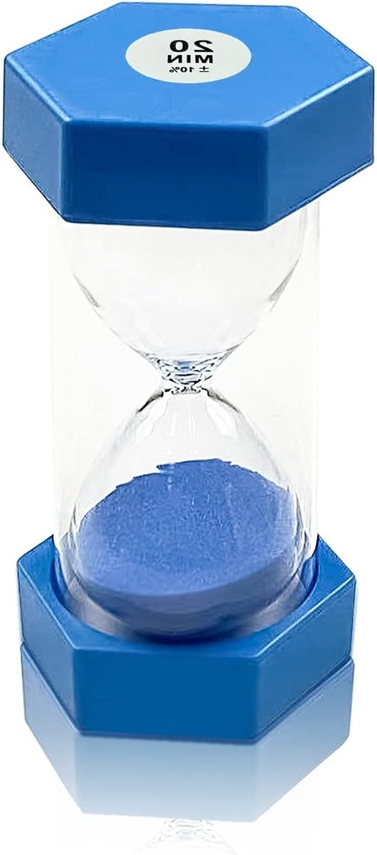 Decoratieve Zandloper voor Kinderen - Tijdklok voor Klaslokalen, Keukens en Huizen (20 Minuten, Blauw)