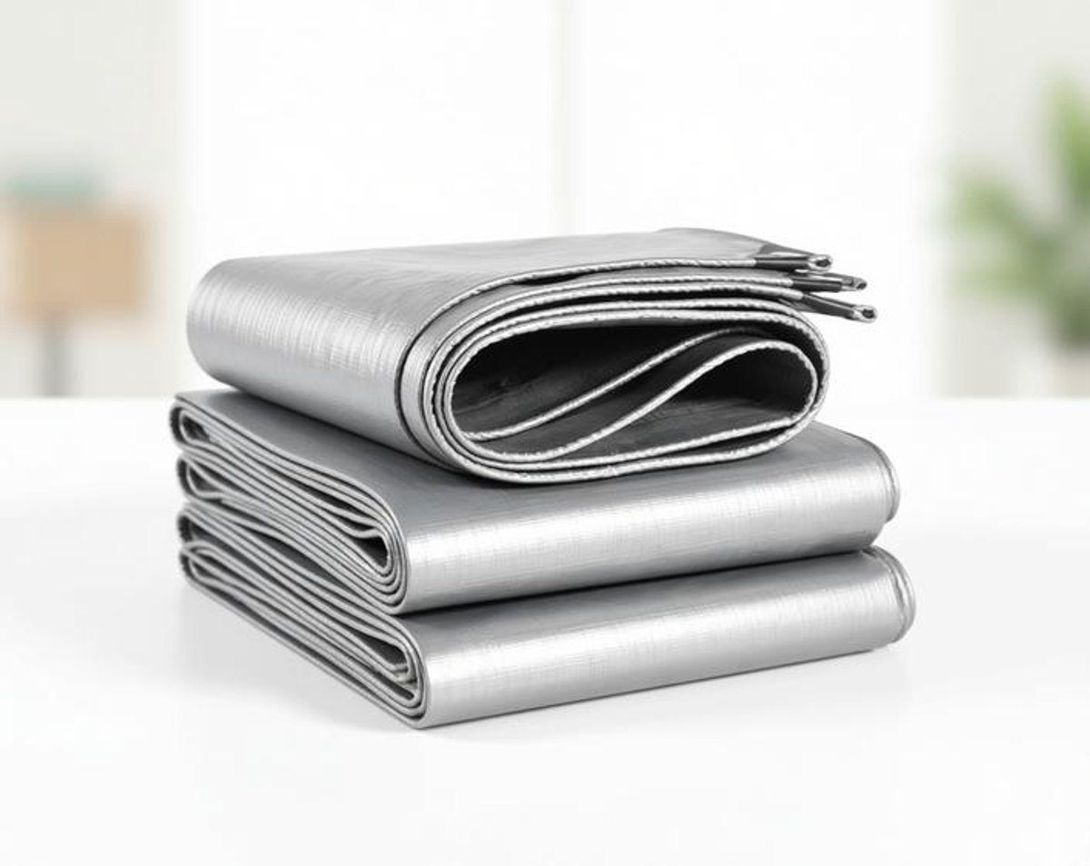 ElleMooi Afdekzeil Zilver 3x7 m - UV-gestabiliseerd, Waterdicht, Scheurvast Zeildoek voor Boot, Tent, Bouw, Tuin, Aanhanger