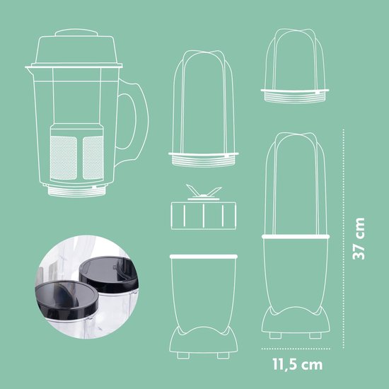 Mini Blender - Persoonlijke Mixer - Smoothies Maken - Compact Ontwerp - 300 ml - Zwart van MINI — afbeelding 3