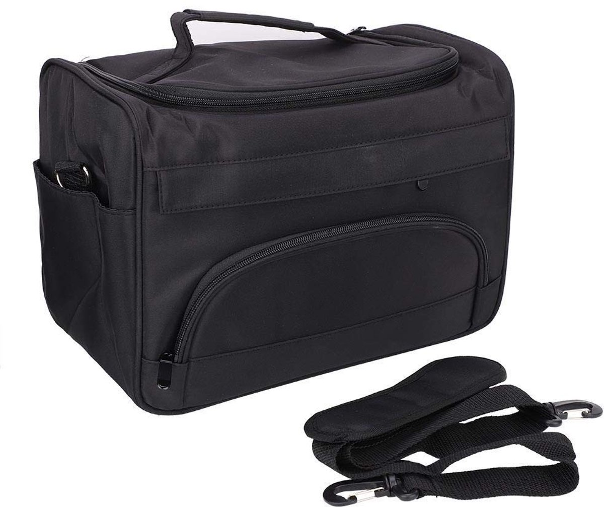 Dailygoods - Professionele kappersgereedschapstas - Draagbare schaar kamhouder - Zwart - Grote capaciteit - Ideaal voor kappers - Eén maat