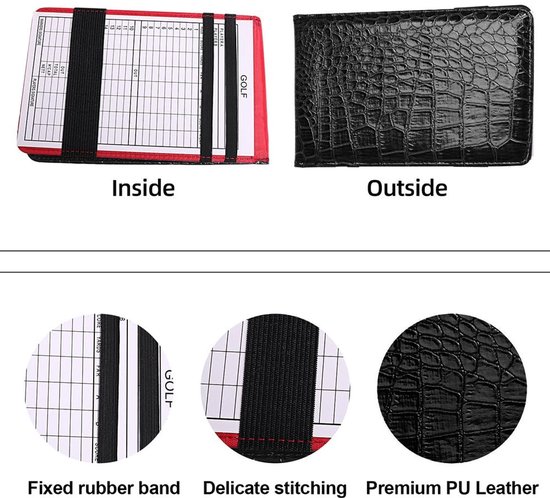 Dailygoods- Golf Scorecard Houder Luxe - PU Lederen Boek - Potlood - Elastische Bandbevestiging - Stijlvol Ontwerp - Hoogwaardig Materiaal - Golf Scoreboek van Dailygoods — afbeelding 2