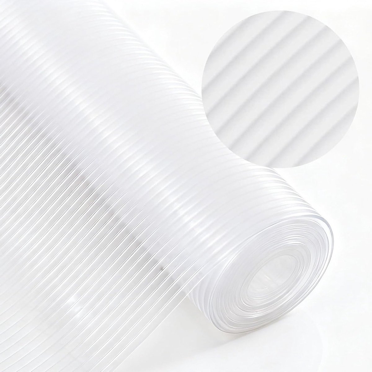 Anti-slip lade mat, 30 x 500 cm, waterdichte en niet-plakkerige inleg voor keukenkasten, lades en koelkasten, transparant met ribpatroon, ideaal voor ordelijkheid en bescherming