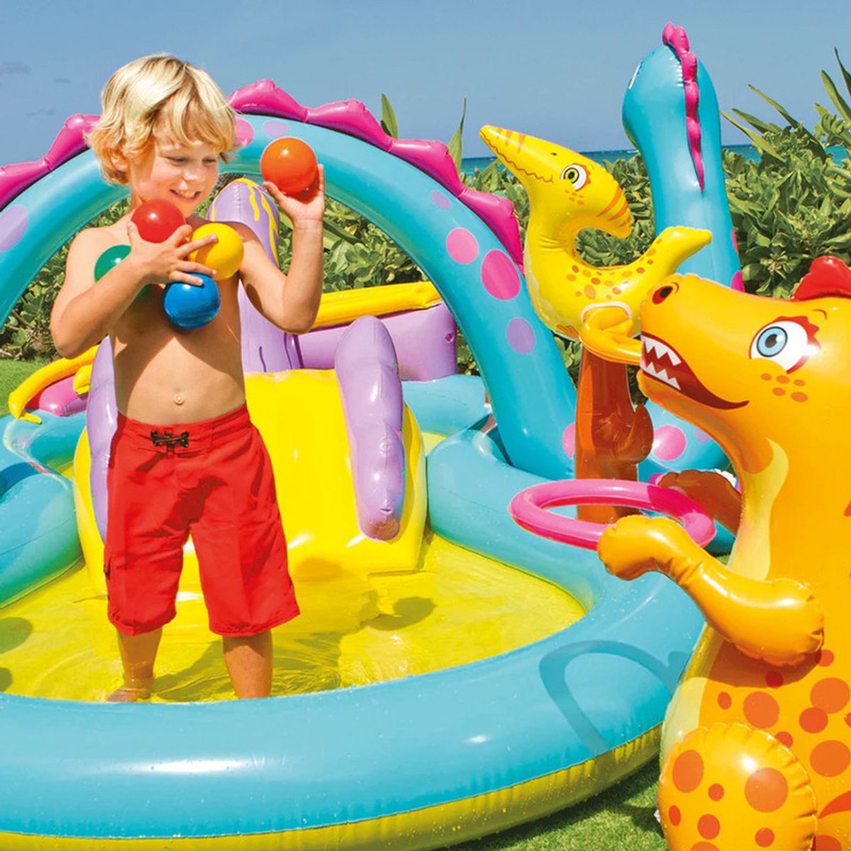 Intex Dinoland Opblaaszwembad met glijbaan - 302 x 229 x 112 cm — afbeelding 9