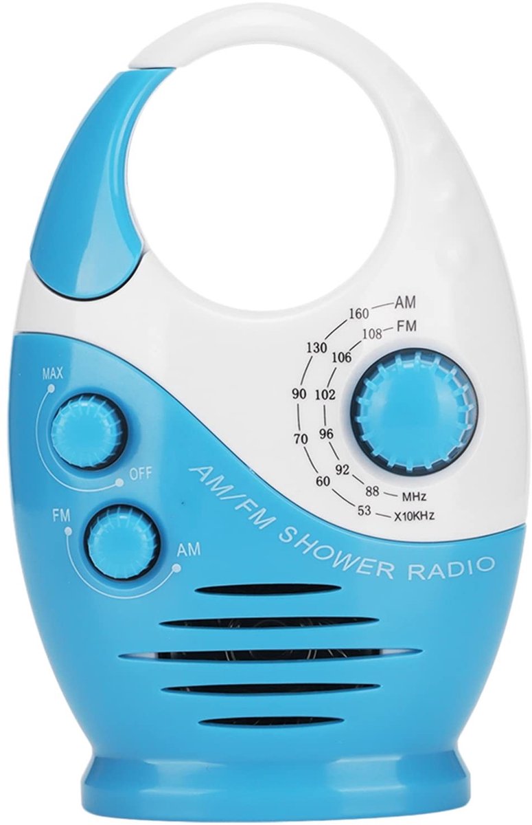 Dailygoods- Doucheradio Waterdicht - Draagbare Badkamerradio - Doucheluidspreker - Helder Geluid - Werkt op Batterijen - Duurzaam Kunststof