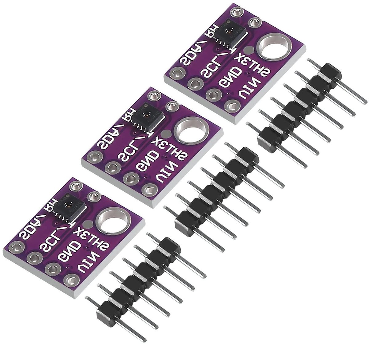 3 Stuks Digitale Temperatuur en Vochtigheidssensoren met I2C Interface voor Buitengebruik - Nauwkeurige Metingen en Compact Ontwerp