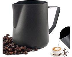 Dailygoods- Melkkannetje 350 ml - Roestvrij Staal - Melkopschuimer - Universele Kan - Perfect voor Cappuccino/Laté - Antislip Handvat