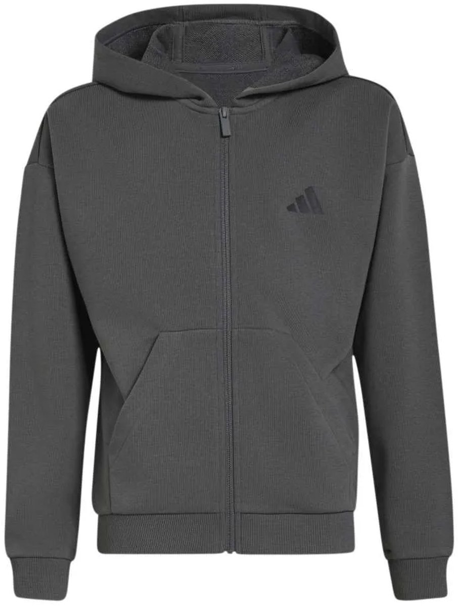 Adidas Essentials Sweatshirt Met Rits 9-10 Years Kinderen Zwart