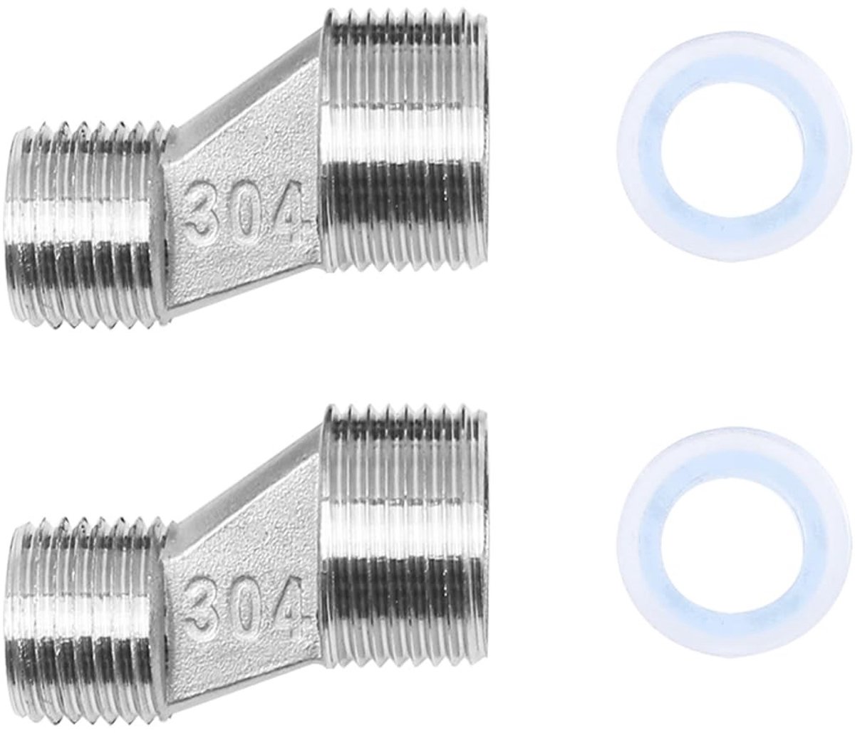 Dailygoods - S Connector - Doucheadapter - 10 mm offset - 1/2 Inch naar 3/4 Inch - Handig voor bad en douche - 2 Stuks