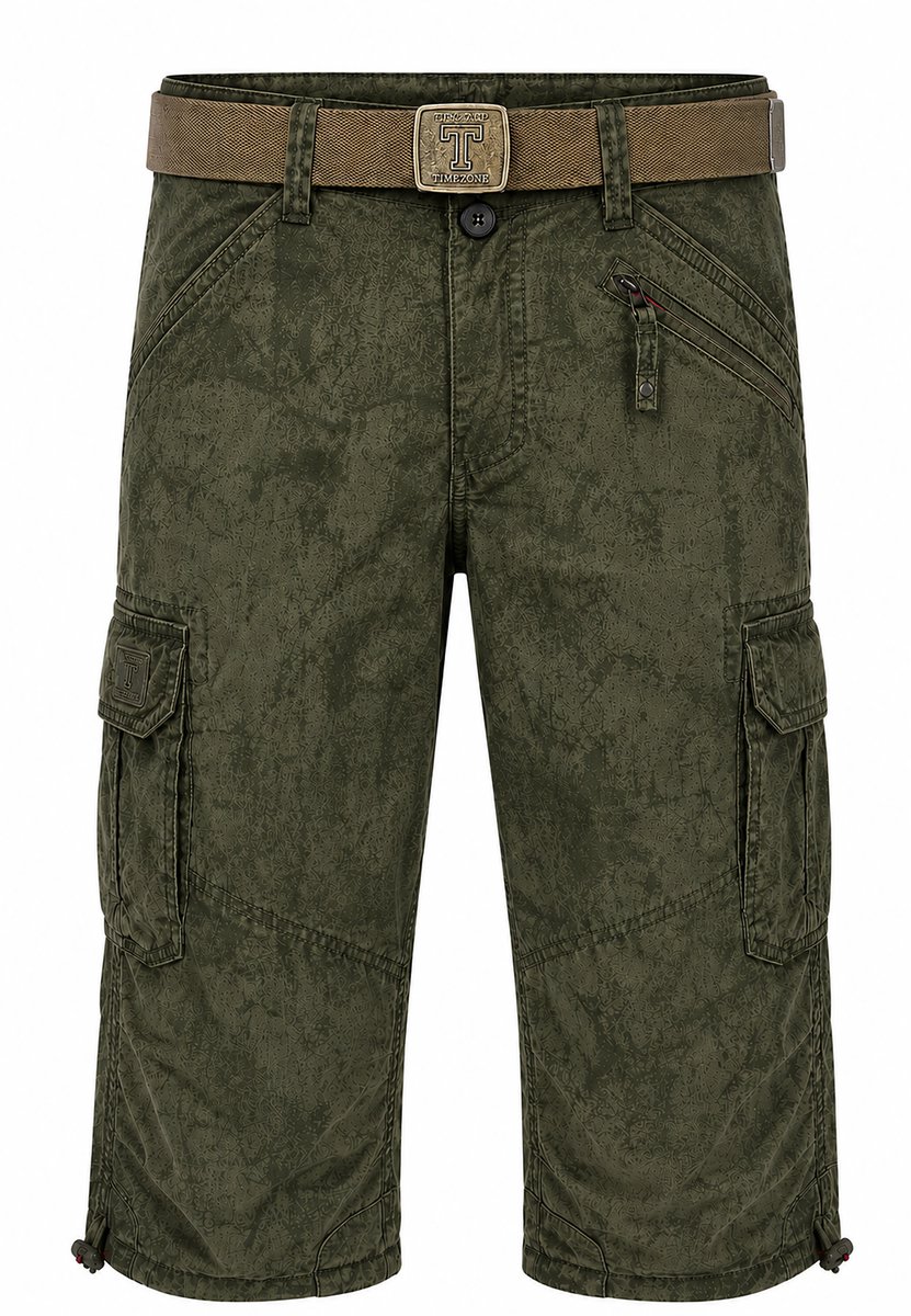 TIMEZONE Heren Shorts met Riem en Rits, Relaxed Fit, Cargozakken