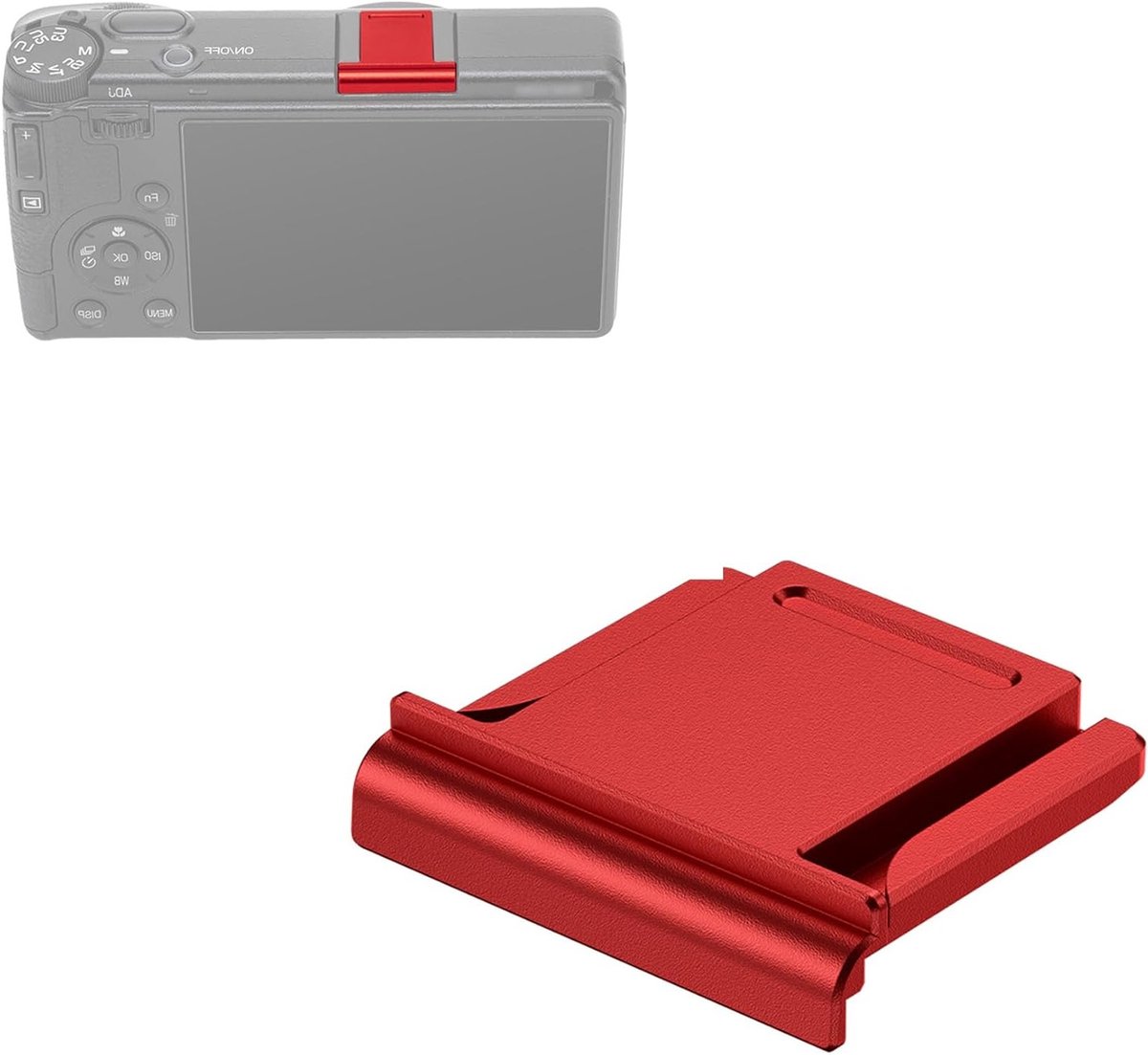 Duurzame Hot-Shoe Bescherming voor Digitale Camera's, Antislip Siliconen Pad, Rood, Geschikt voor GR IV