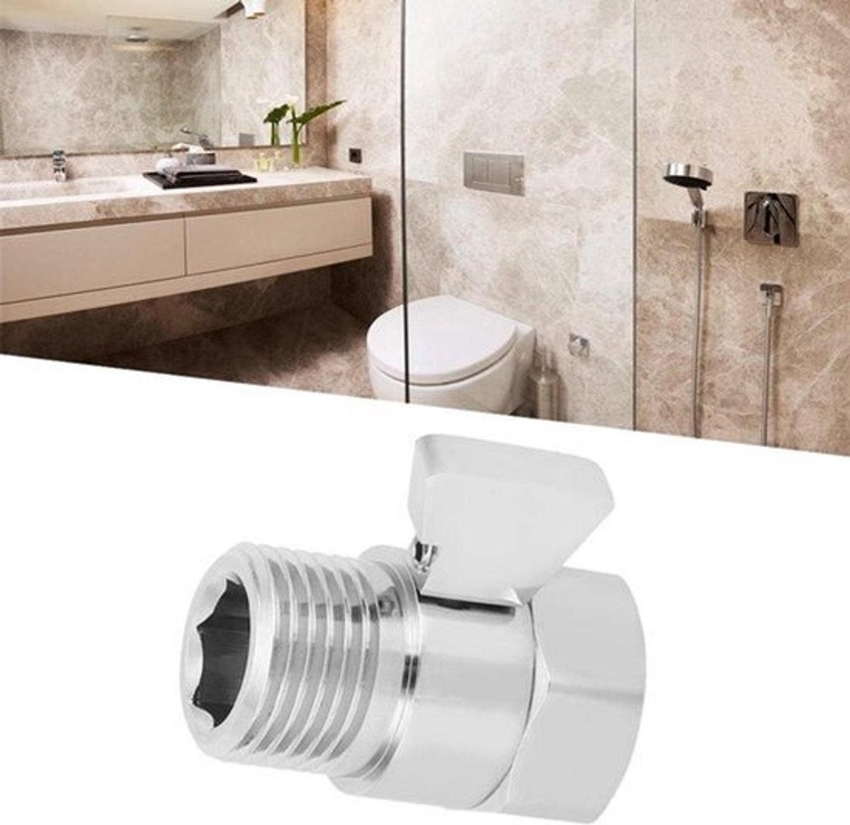 1/2 inch Doucheafsluitventiel met stroomregeling voor waterbesparing