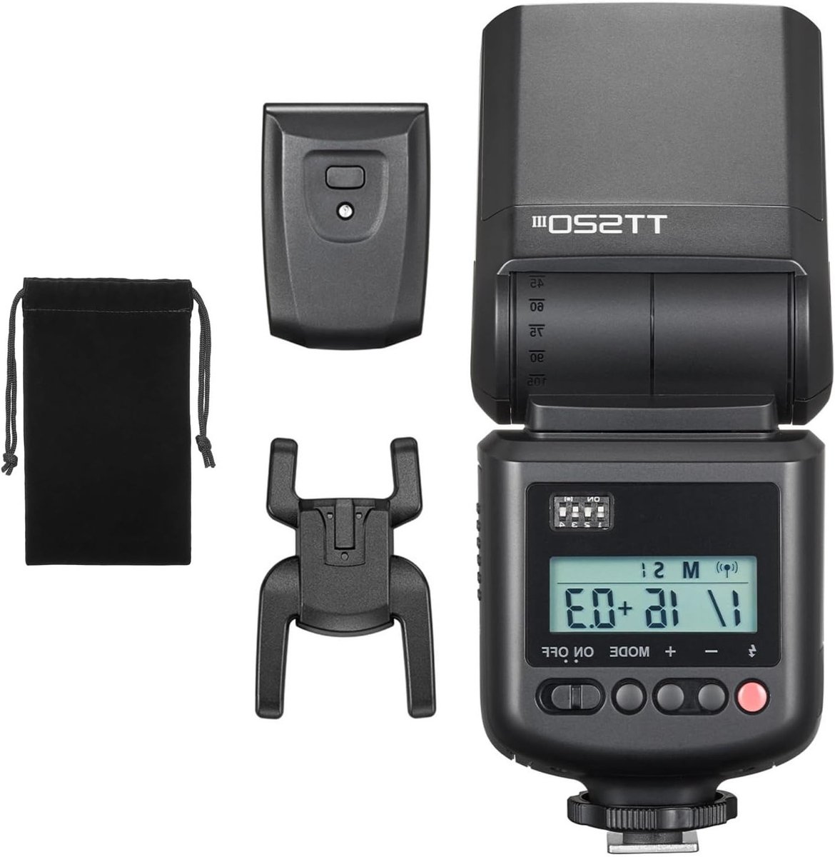 Camera Flitser met 433MHz Ontvanger, Enkel Contact Hotshoe, 8 Vermogensniveaus, Geschikt voor Canon, Sony, Nikon, Fuji en Panasonic