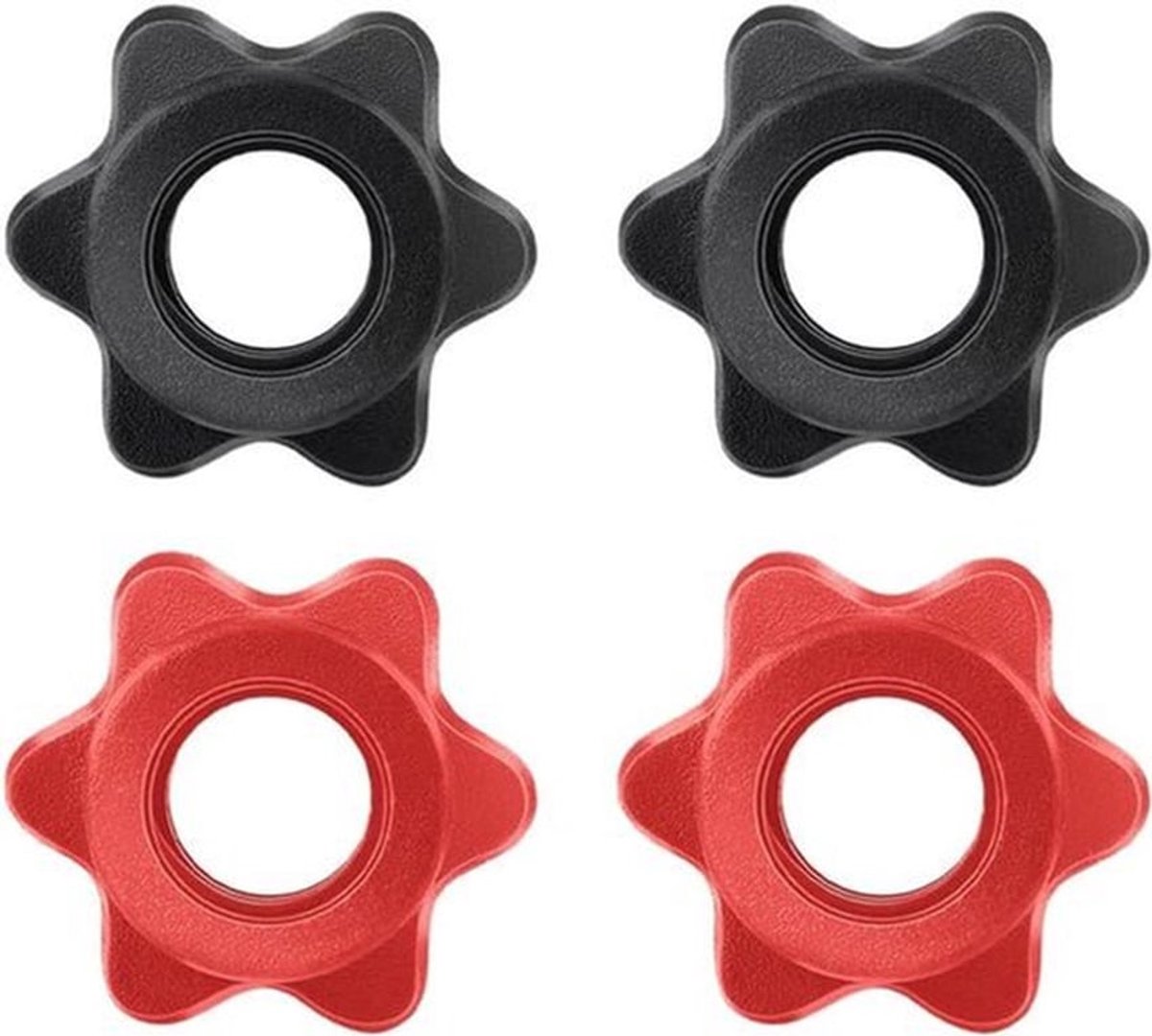 4 stuks zeshoekige moeren en clips voor halterstang - antislip en spin-lock