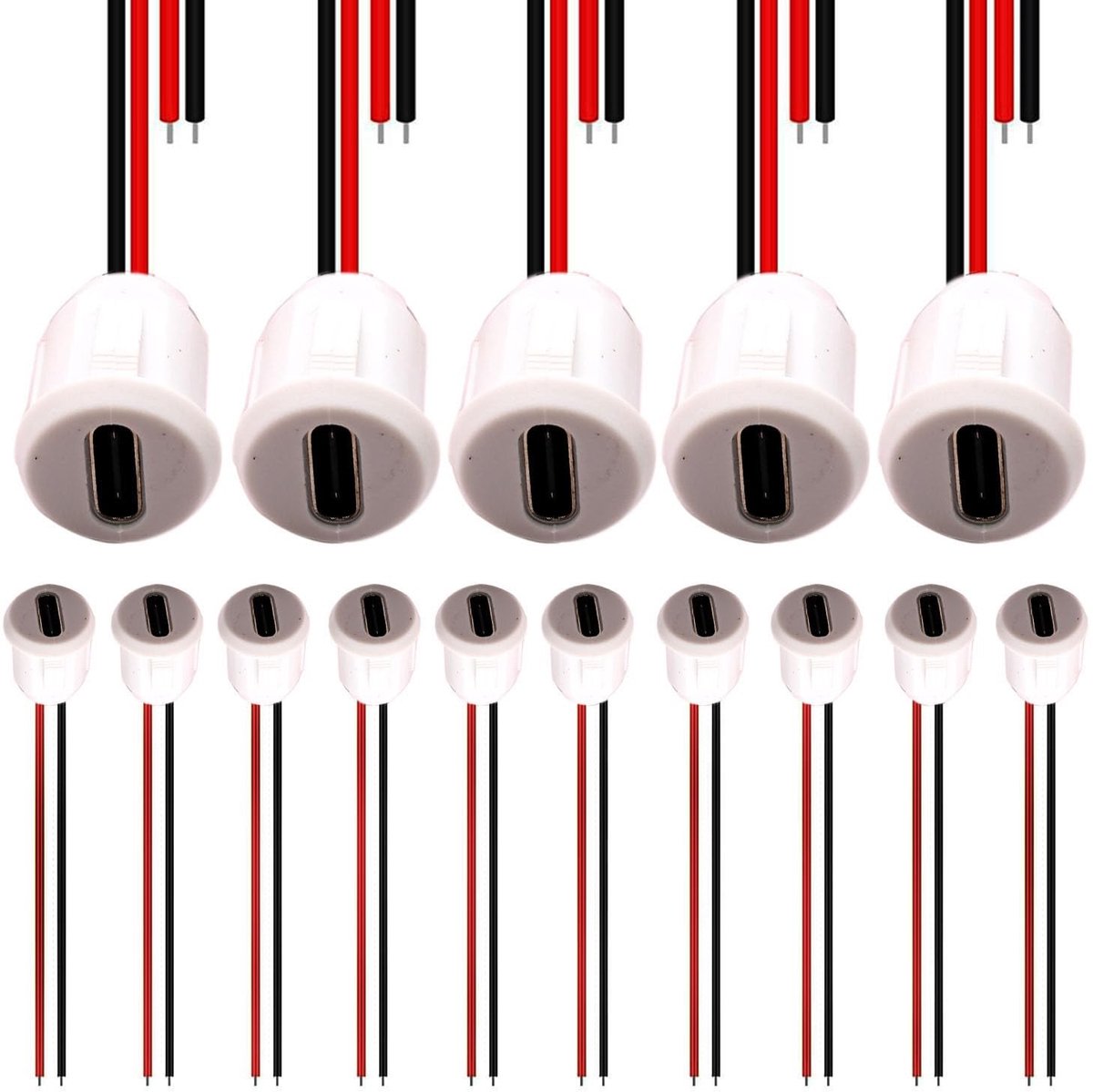 15x USB-C 2-Pin Flush-Mounted Socket - Snelle 3A Oplader