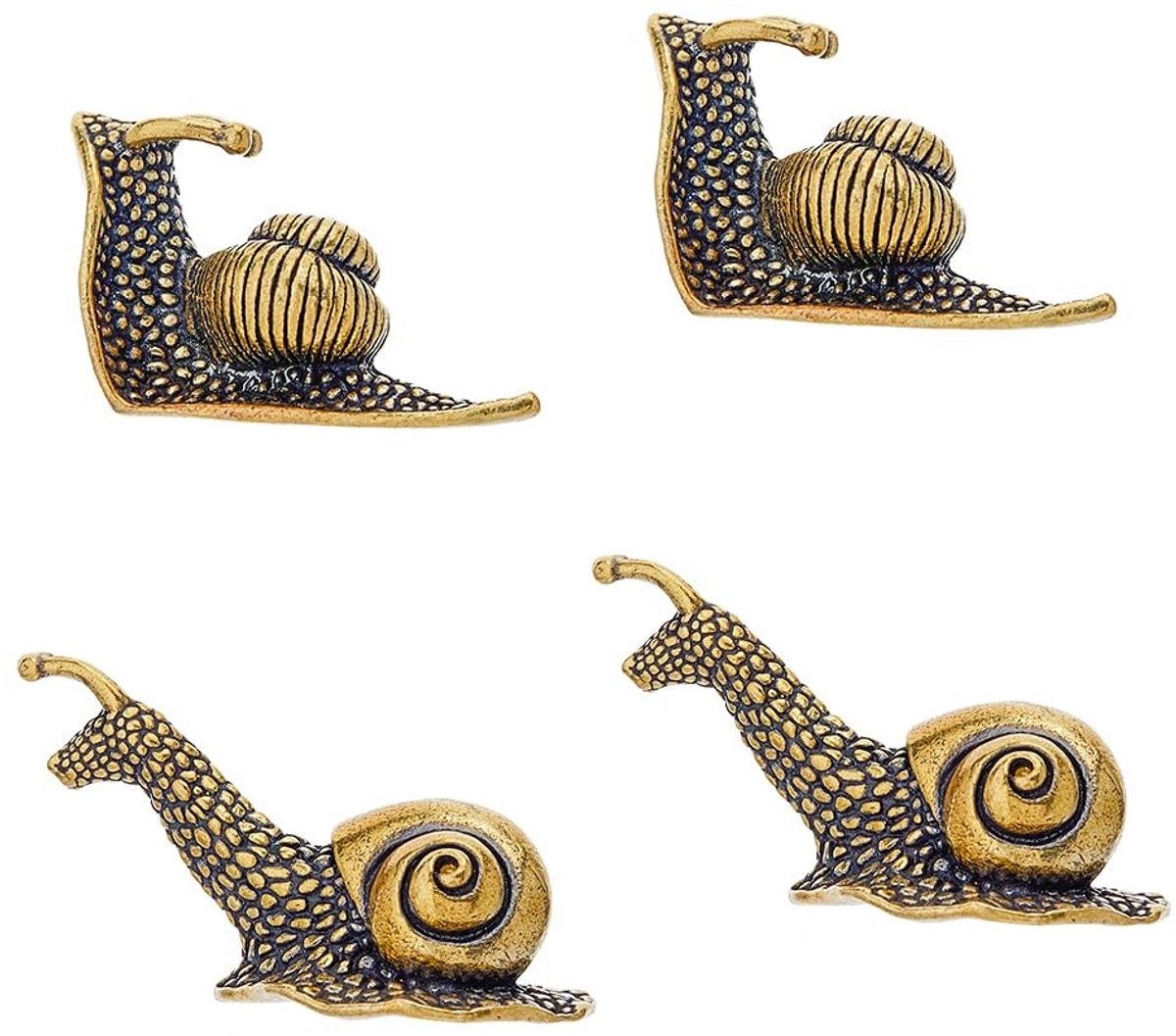 Jhubersproducts - Messing Slak Beeldjes - Vintage Ornamenten - Antiek Brons - Klein Standbeeld - Decoratieve Tuindecoratie - Geschikt voor Thuis en Ka