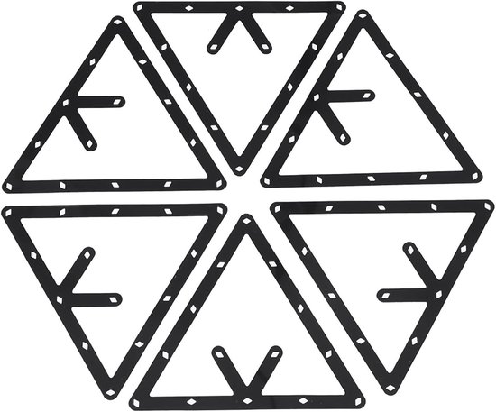 Dailygoody - Amerikaanse Pooldriehoek - Biljartkeu-accessoire - Zwart - 6-delige Set - Positionering Balhouder - Geschikt voor Kleine Biljarttafel van Merkloos — afbeelding 4
