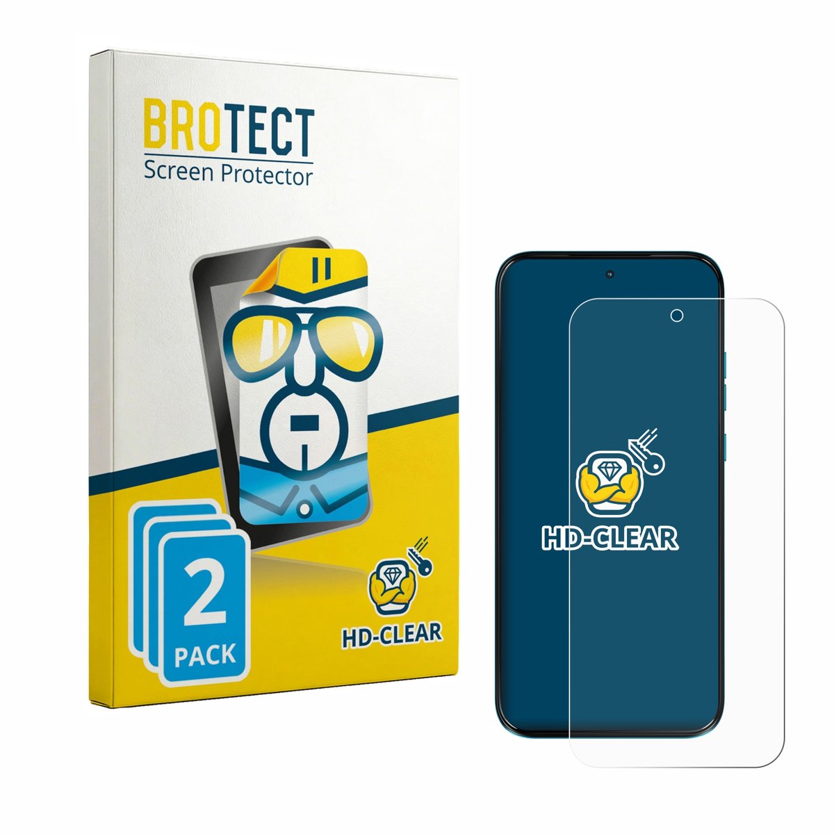 BROTECT - Screenprotector voor Motorola Moto G87 - Folie Beschermfolie transparant 2 Stuks