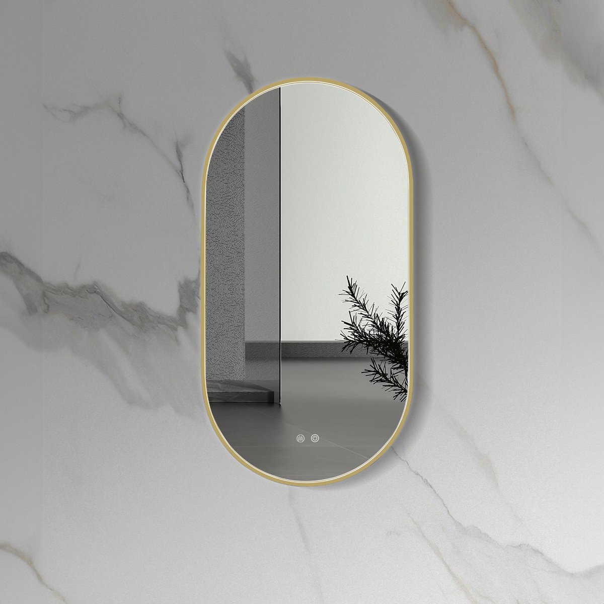LINA | LED Spiegel ovaal | GOUD | 100x50cm