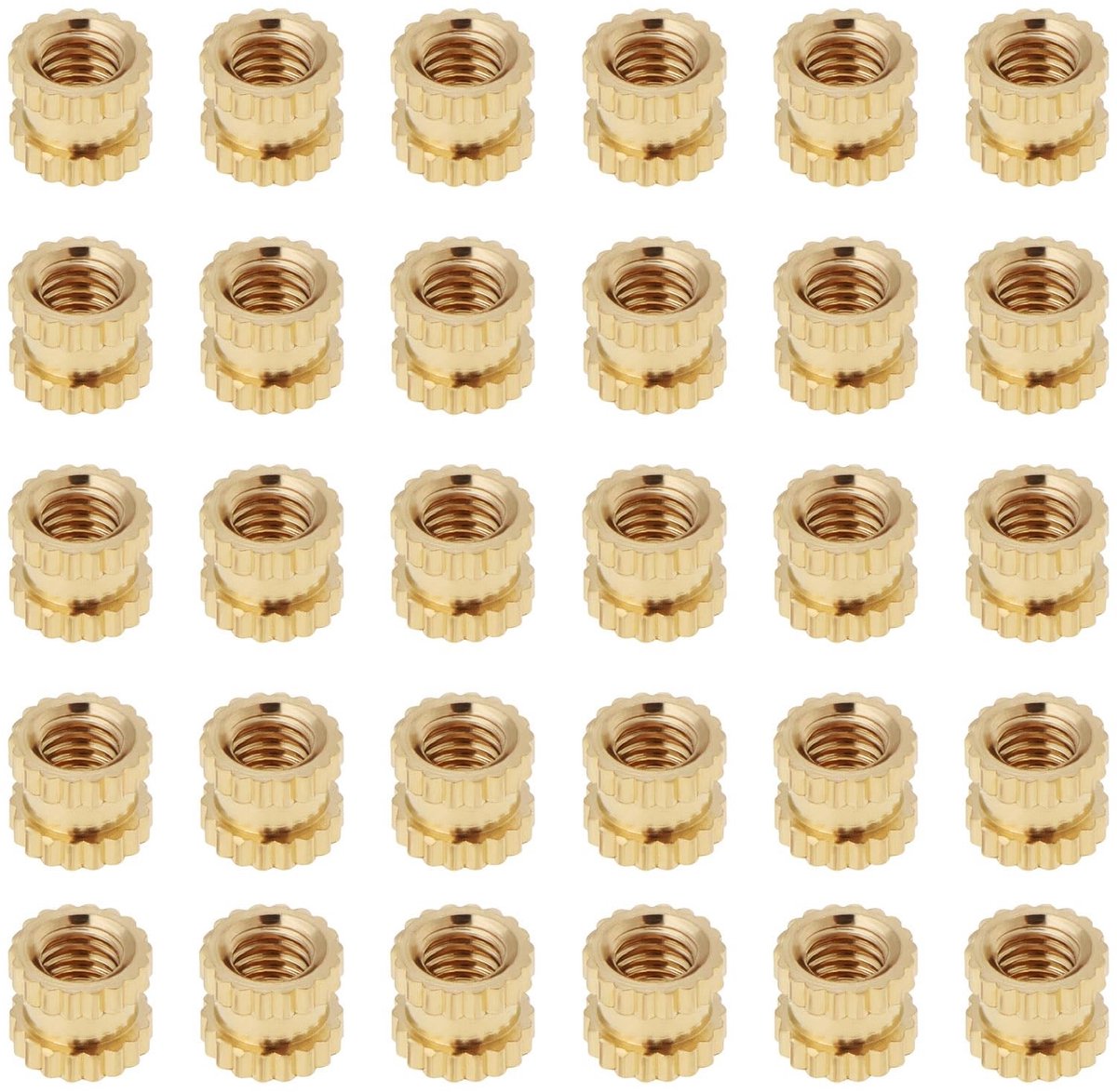 Smoakez - 3D Printing Knurled Brass Nuts - Duurzaam en Corrosiebestendig - M3x4x5mm - Perfect voor 3D Printers en Elektrische Machines - 200 Stuks