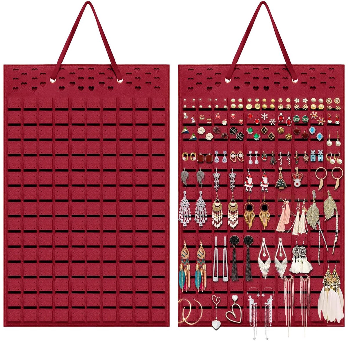 Dailygoods - Earring Holder Organizer - Sieraden Organizer - Perfect voor 300 Pairs - Rood - Earring Stand - Handig en stijlvol - Geschikt voor elke g