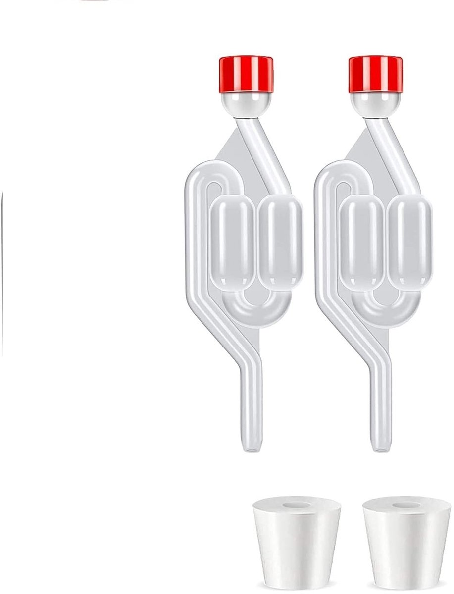 Dailygoods - Gistbuisjes - Fermentatiebuisjes Set van 2 - Kunststof - Wijn-Terugslagklep - Geschikt voor Bierproductie - Hygiënisch voor Wijngisting