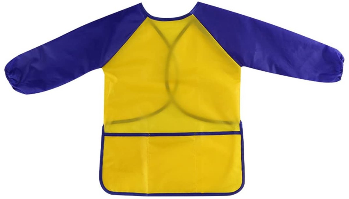 Dailygoods - Schilderschort Kinderen - Schilderschort met Mouwen - Waterdicht en Onderhoudsvriendelijk - Geel - Voor School en Kunst - Geschikt voor K