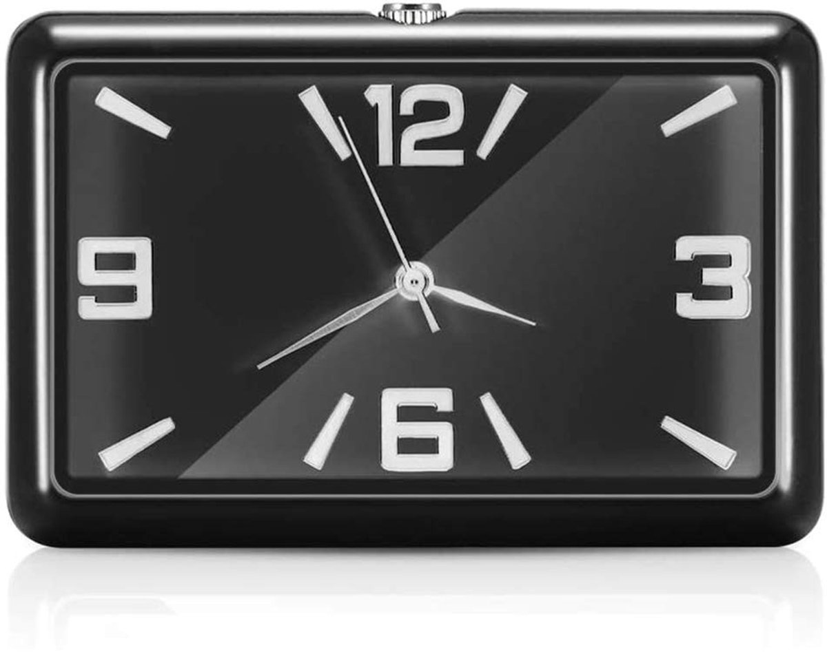 Dailygoods - Analoge Auto Dashboard Klok - Tijdsaanduiding - Zwart - Autohorloge - Veilig rijden - Perfect voor onderweg