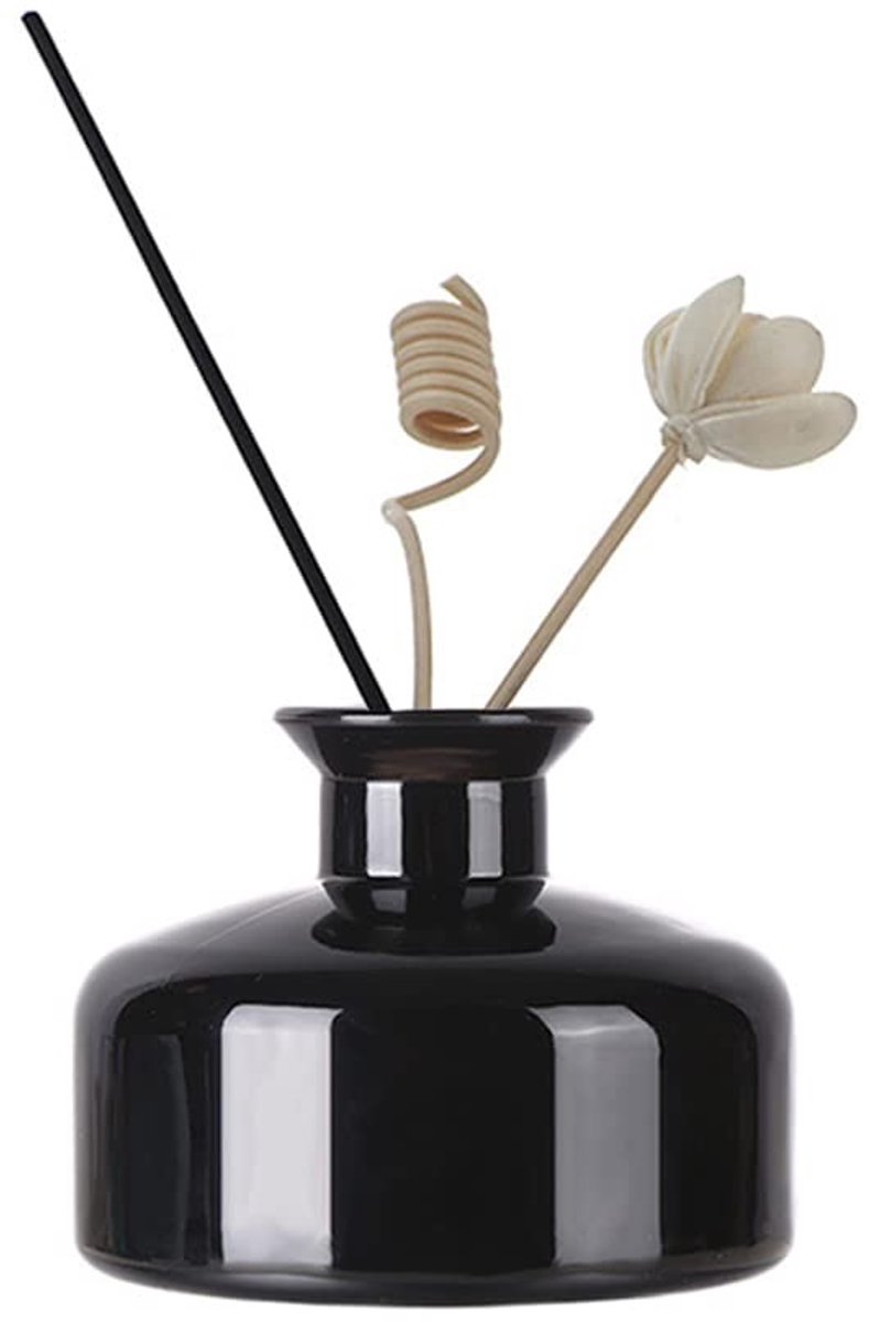 Dailygoods - Lege Glazen Diffuser Fles - Aromatherapie - Elegant en Herbruikbaar - Zwart - Geur Fles - Ideaal voor Essentiële Olie - Decoratief Access