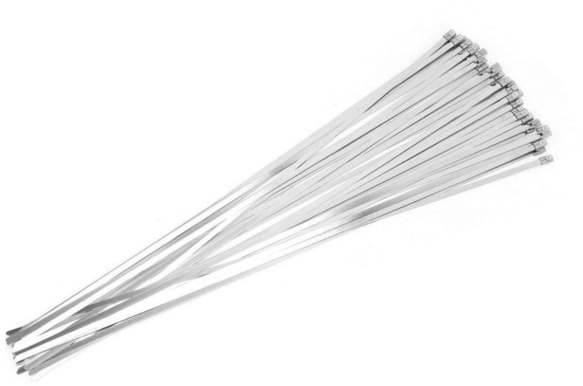 Dailygoods - Zelfborgende kabelbinders - Roestvrij staal - 100 stuks - Duurzaam en weerbestendig - 4,6 x 450 mm - Geschikt voor zware omstandigheden